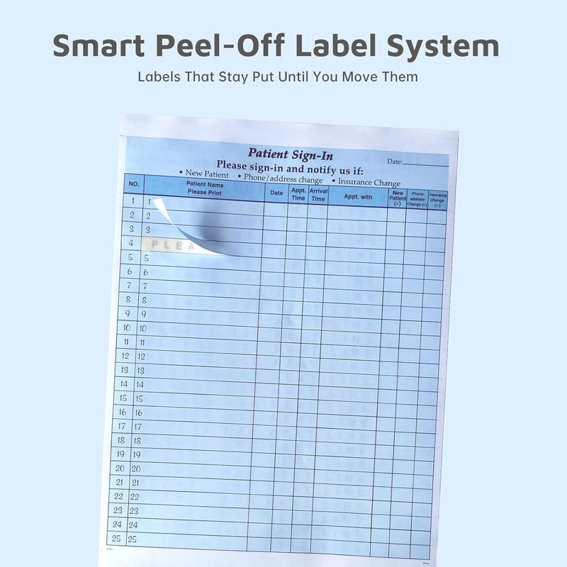 RelinPOE Patient Sign in Sheets, HIPAA Compliant, Carbonless 3-Part Medical Forms with Peel-Off Labels & Date Column,Simplify Check in for Clinics, Doctor Office, Blue (30-Pack) - Image 3